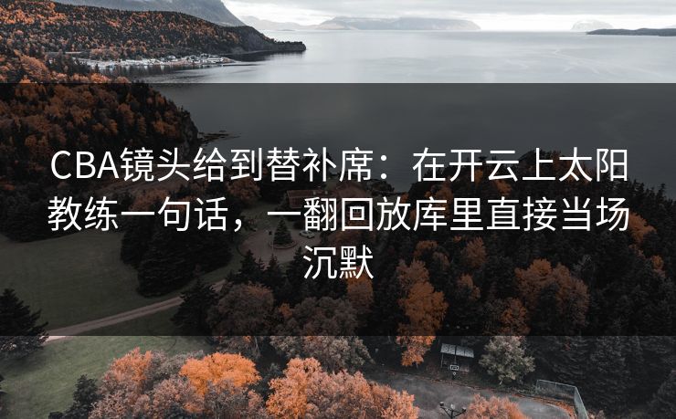 CBA镜头给到替补席：在开云上太阳教练一句话，一翻回放库里直接当场沉默