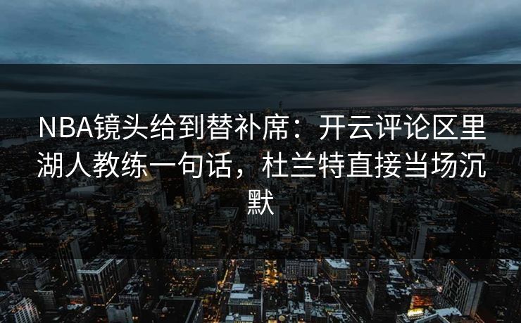 NBA镜头给到替补席：开云评论区里湖人教练一句话，杜兰特直接当场沉默