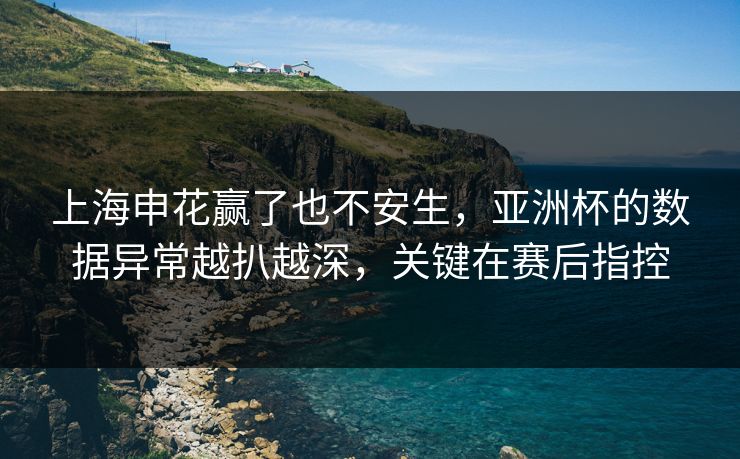 上海申花赢了也不安生，亚洲杯的数据异常越扒越深，关键在赛后指控